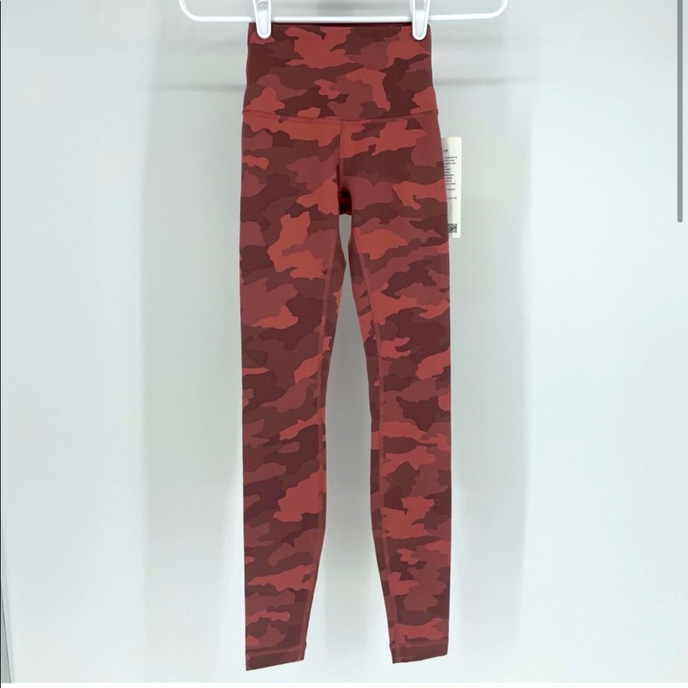 Lululemon high rise wunder under legging pink camo
